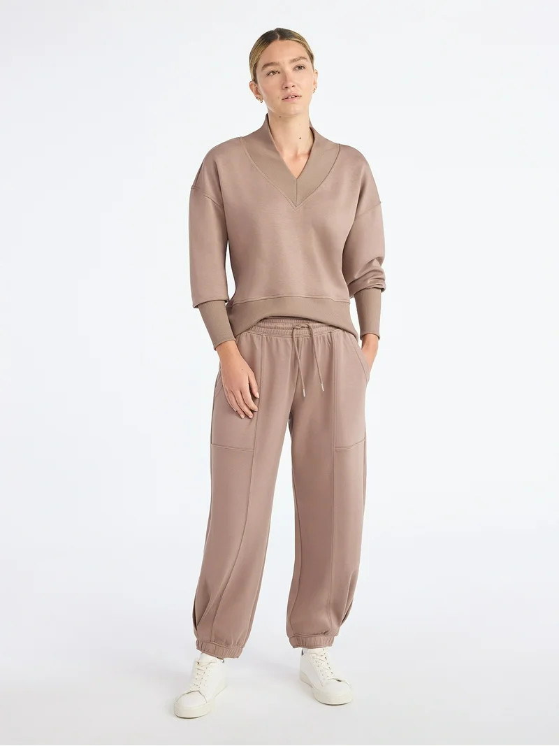 Scoop Women's and Women's Plus New Scubaknit Barrel Pants, Sizes XS-4X | Walmart (US)