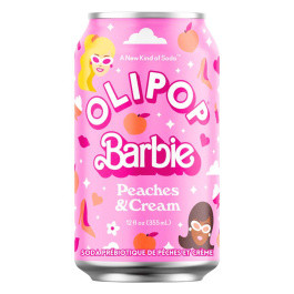 OLIPOP x Barbie Low Sugar Prebiotic Sparkling Tonic Peaches & Cream, 355ml | Natura Market