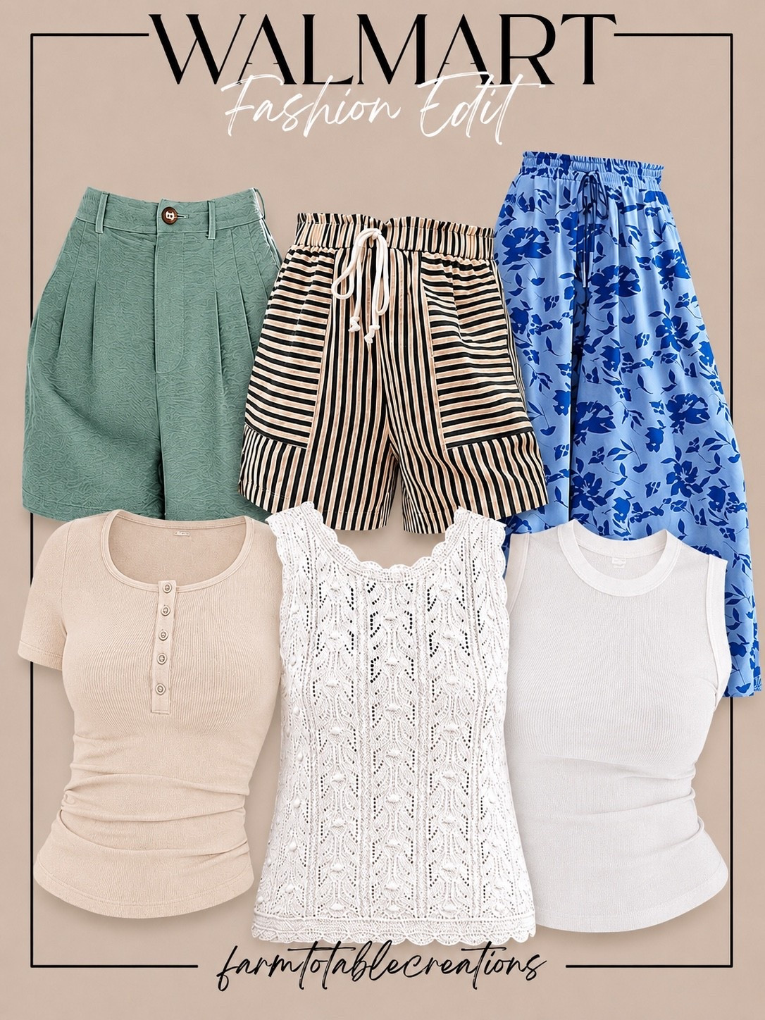 Vacation Edit: Easy Pieces, Endless Outfit Options ☀️🌴

Packing light has never looked so good. This Walmart vacation edit is filled with mix-and-match pieces that take you from sightseeing and brunch to beach walks and sunset dinners with ease. The breezy shorts, flowy blue skirt, and versatile neutral tanks make creating effortless vacation outfits simple and stylish.

Affordable, comfortable, and vacation-ready—these are the pieces you’ll reach for all season long.

Follow @farmtotablecreations on Instagram for more fashion finds, vacation style inspiration, and affordable outfit ideas.

#LTKStyle #WalmartFashion #VacationStyle #ResortWear #SummerOutfits #VacationOutfits #BeachVacation #TravelStyle #AffordableFashion #WalmartFinds #CapsuleWardrobe #SummerFashion #ResortStyle #TravelOutfit #VacationPacking #LTKFashion #FashionFinds #SummerWardrobe #FarmToTableCreations #OOTD

#LTKTravel #LTKOver40 #LTKmomlife