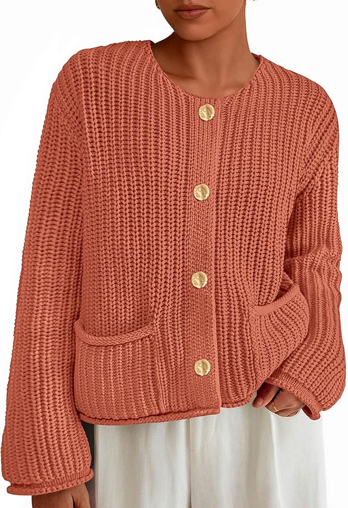 PRETTYGARDEN Cardigan Sweaters for Women 2025 Trendy Oversized Knit Chunky Button Cardigans Fall ... | Amazon (US)