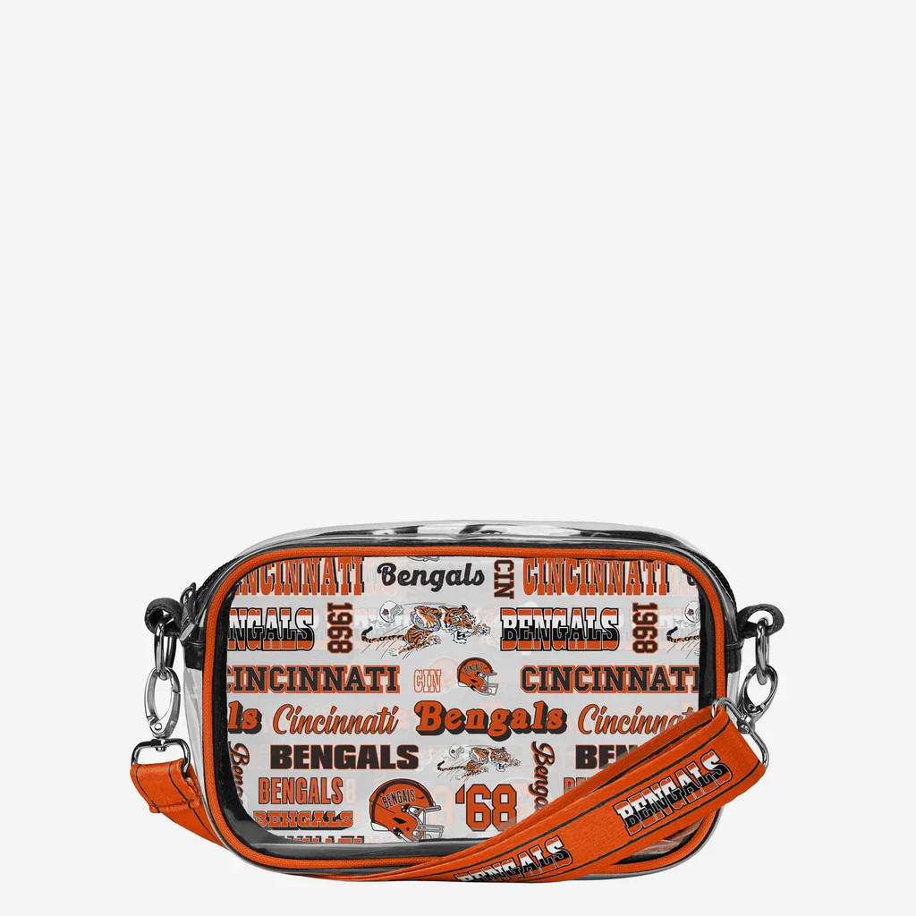 Cincinnati Bengals Repeat Retro Print Clear Crossbody Bag | FOCO inc