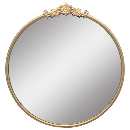 Round Metal Accent Wall Mirror - 27.8 x 26 Gold Mirror for Wall Decor | Walmart (US)