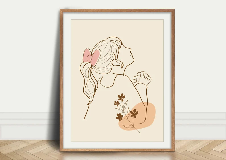Little Girl Praying DIGITAL DOWNLOAD, Poster for Girls Bedroom, Christian Art for Nursery, Bible ... | Etsy (US)