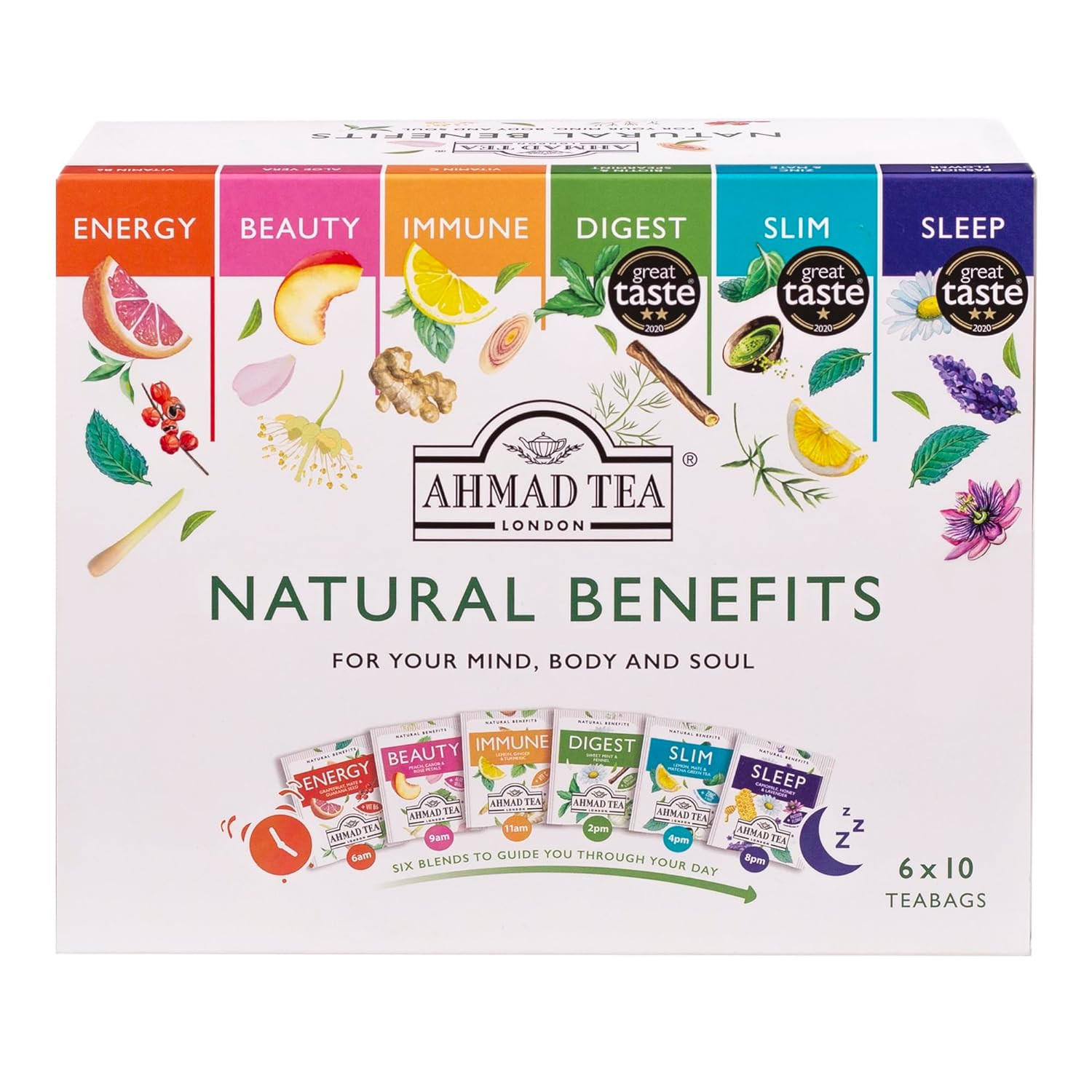 Ahmad Tea Natural Benefit Functional Tea Selection Pack | Green teas, Fruit & Herbal Infusions | ... | Amazon (US)