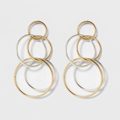 SUGARFIX by BaubleBar Mixed Metal Linked Hoop Earrings - Gold | Target
