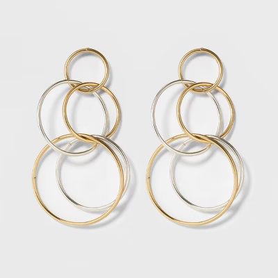 SUGARFIX by BaubleBar Mixed Metal Linked Hoop Earrings - Gold | Target