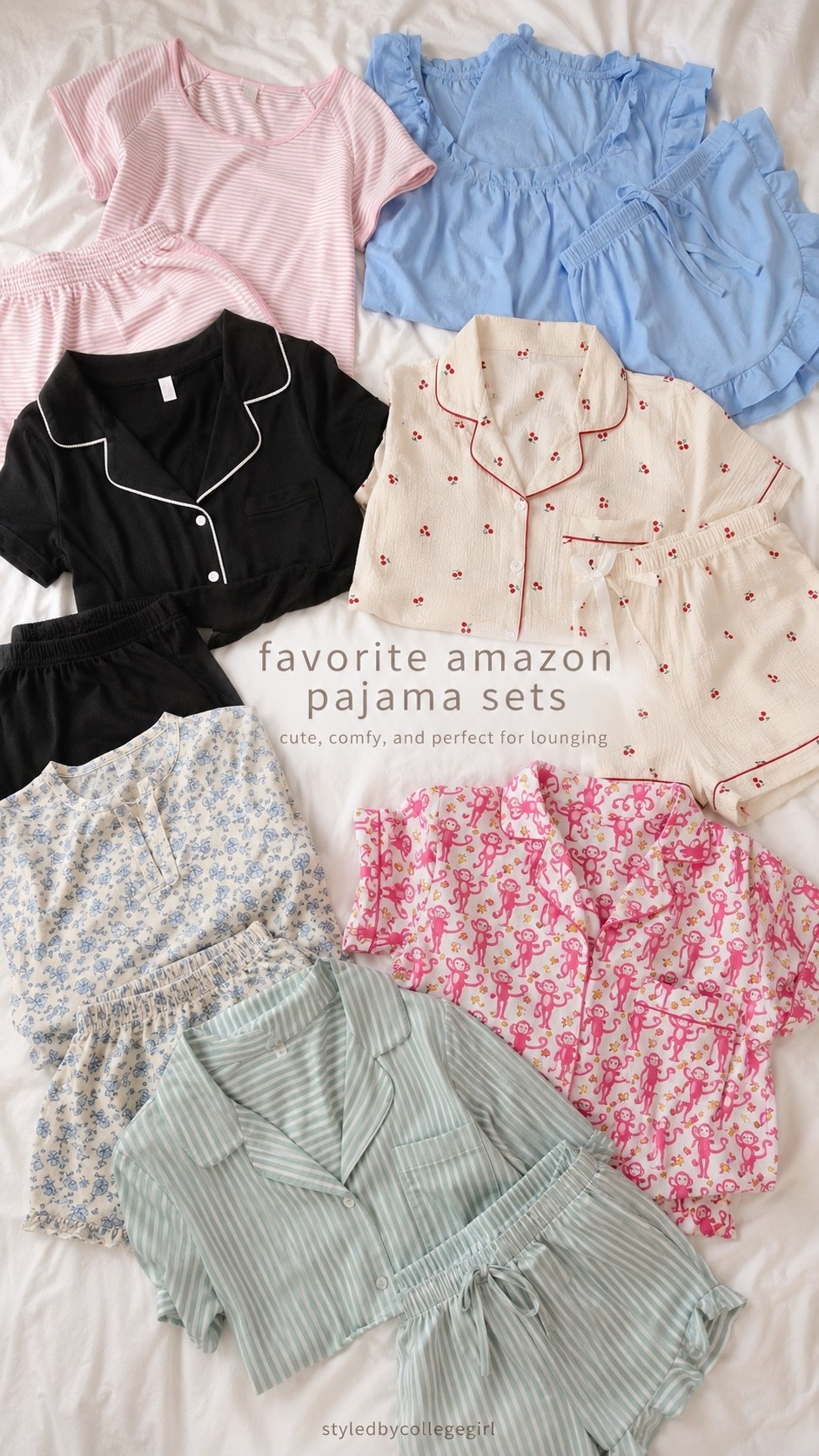 favorite amazon pajama sets lately ☁️🩰
cute, comfy, lightweight, and perfect for slow mornings, girls nights, and summer lounging. these are the sets i keep reaching for over and over 🤍✨

#amazonfinds #amazonfavorites #pajamaset #cutepajamas #amazonfashion #loungewear #matchingpjset #comfyaesthetic #cozygirlaesthetic #summerpjs #amazonmusthaves #softgirlstyle #girlyfinds #pinterestinspo #cozyvibes #amazonstyle #nightwear #pjs #loungeset #affiliatelinks #ltkstyle #amazonhomefinds

#LTKdayinmylife #LTKootd #LTKgrwm