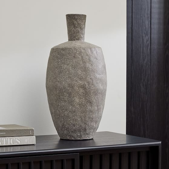 Shape Studies Vases, Vase, Grey, Ceramic, Oversized | West Elm (US)