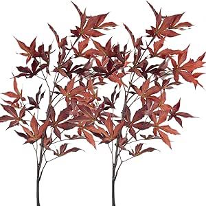 Rinlong Artificial Maple Leaves Branches Fall Leaves Foliage Decor Golden Flame Red Autumn Greene... | Amazon (US)