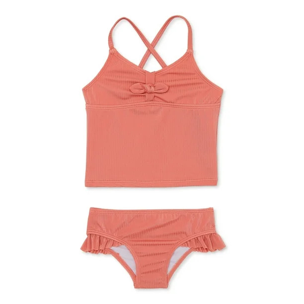 Wonder Nation Baby and Toddler Girl Ribbed Tankini, 2-Piece, Sizes 12M-5T | Walmart (US)
