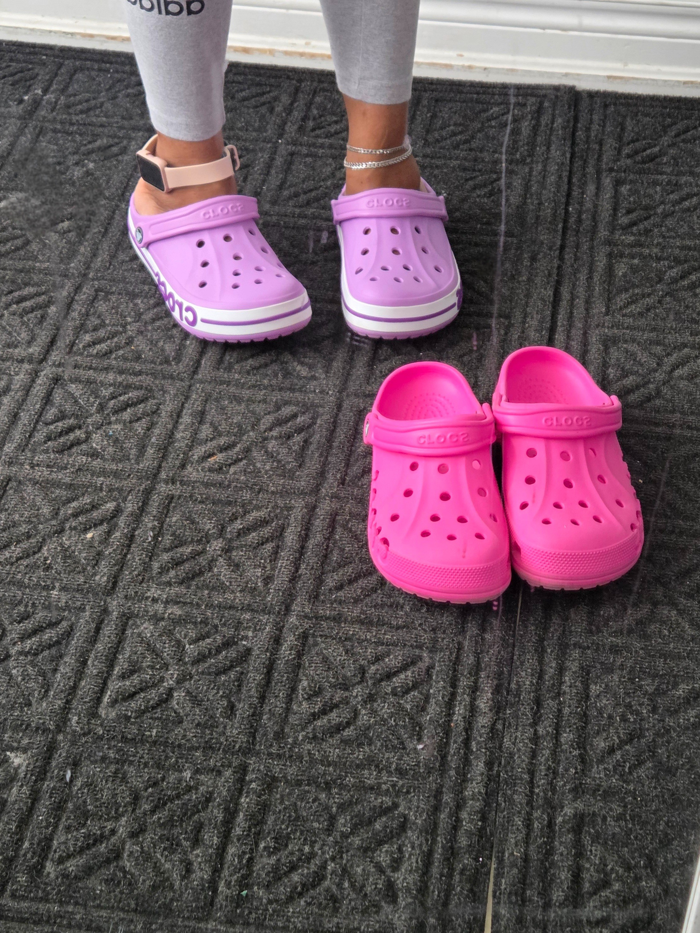 Daily essentials - Crocs & Watch. Have you tried wearing your watch on your ankle. I don't need it for time more so for my steps. Try this hack to count your steps more accurately . 

 #LTKdayinmylife #LTKfitnessgoals #LTKOver40