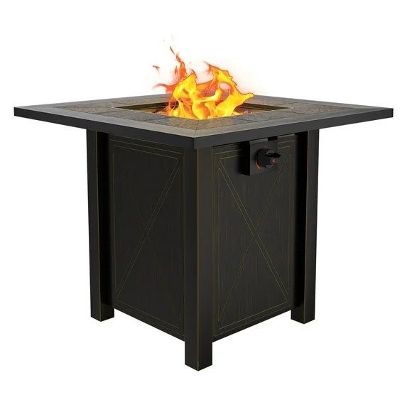 30" Propane Fire Pit Table | 50000 BTU | Outdoor Fire Pit with Ceramic Top Table Lid and Lava Roc... | Walmart (US)