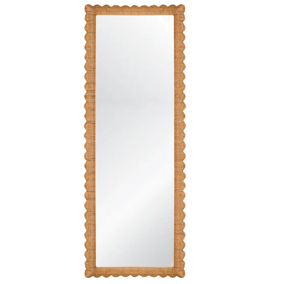 Worlds Away Britton Rattan Floor Mirror | The Well Appointed House, LLC
