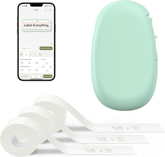 SUPVAN E10 Bluetooth Label Maker Machine with 3 Tapes, Continuous Waterproof Label, Versatile App... | Amazon (US)