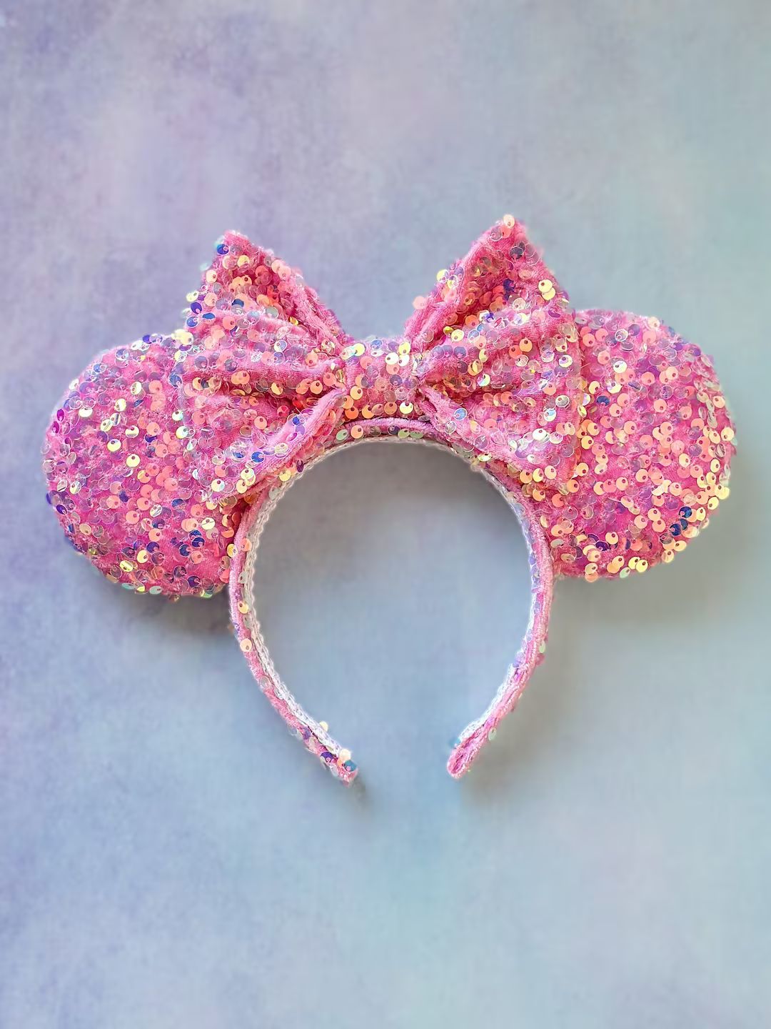 Pink Velvet Iridescent Sequin Ears Mickey Ears Minnie Ears - Etsy Canada | Etsy (CAD)