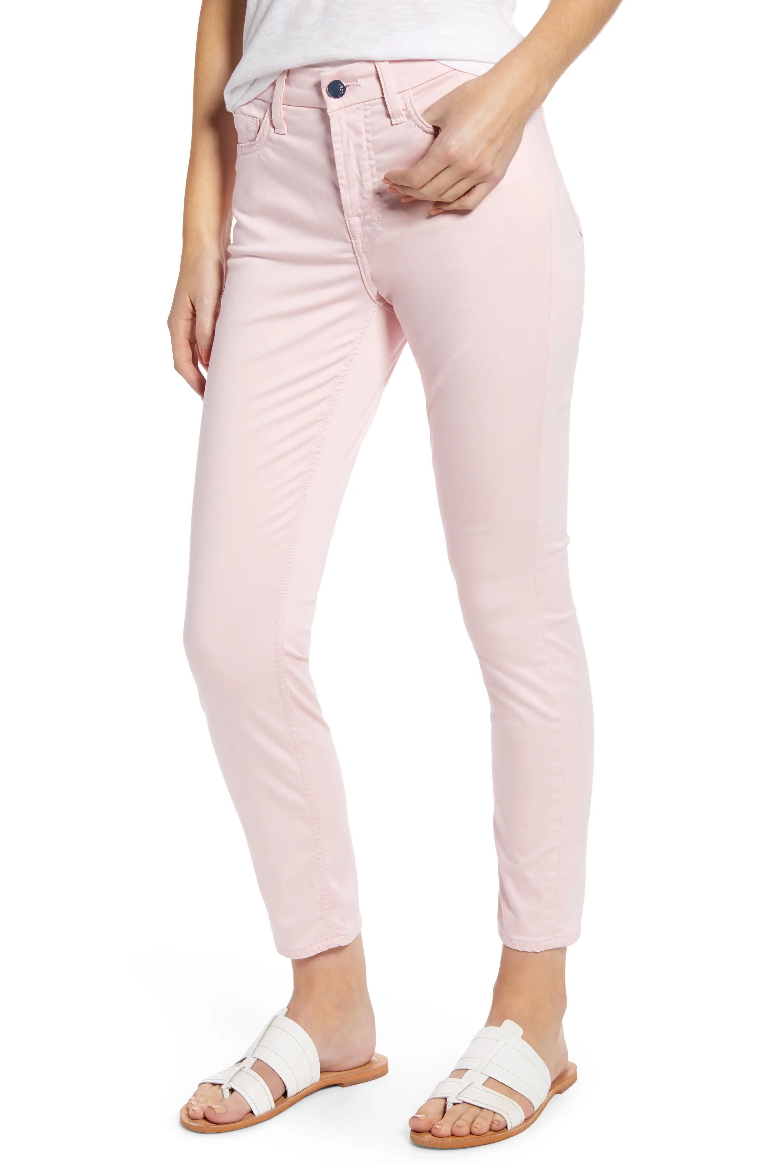 Women's Jen7 Sateen Ankle Skinny Jeans, Size 14 - Pink | Nordstrom