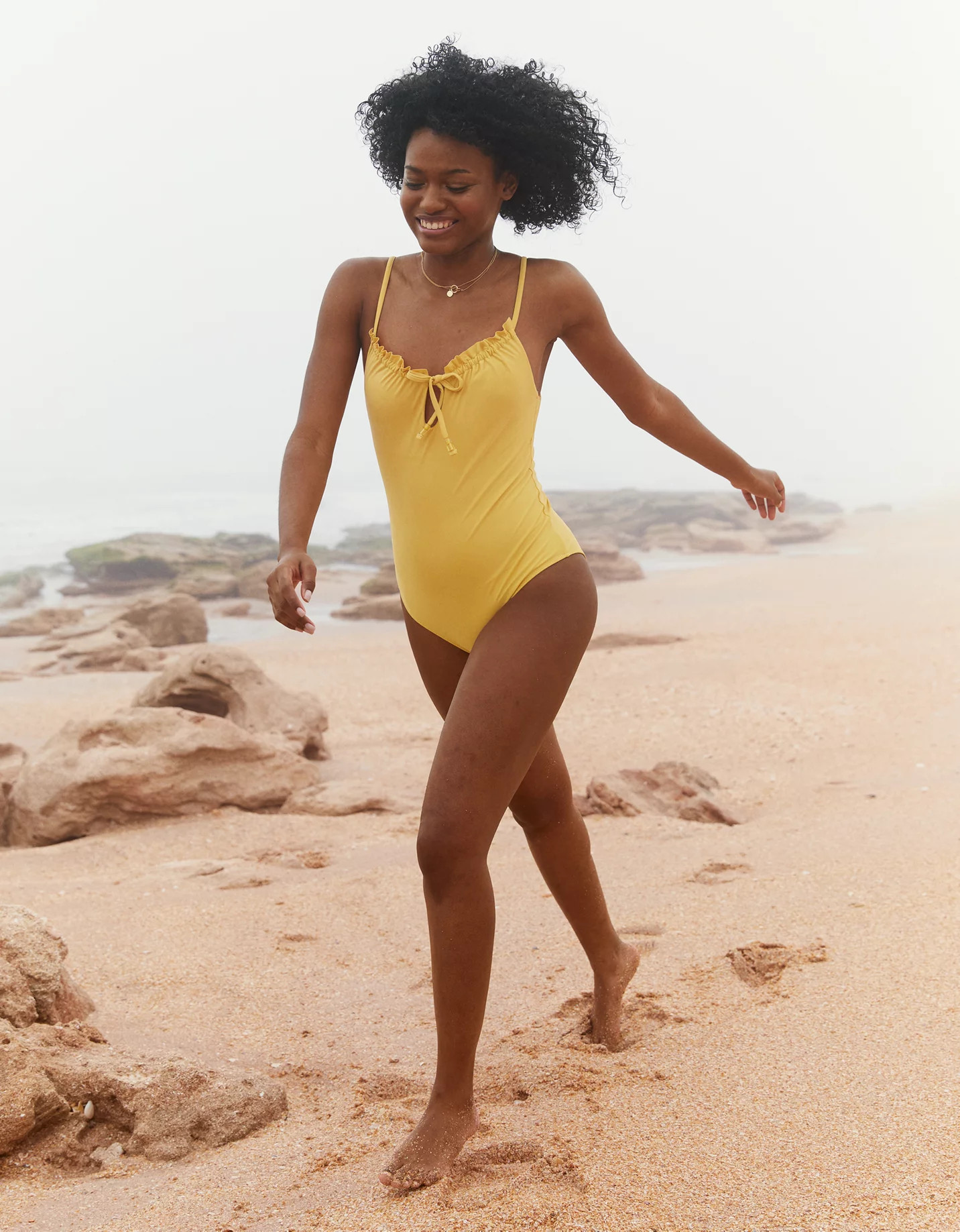 Aerie Ruffle Keyhole One Piece Swimsuit | American Eagle Outfitters (US & CA)