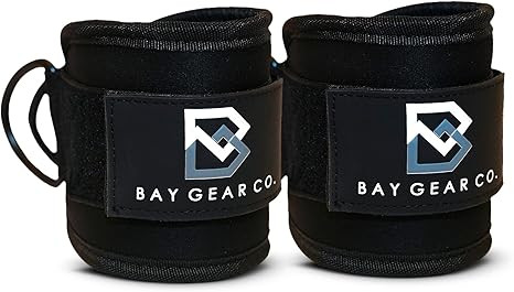 Bay Gear Co. Ankle Straps – Strong Hook and Loop System & Neoprene Padded for Cable Machine Glu... | Amazon (US)