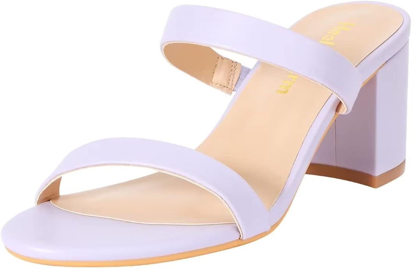 Heels Charm Women's Chunky Block Low Heeled Sandals 2.75 Inches Open Toe Two Strap Slip on Block ... | Amazon (US)