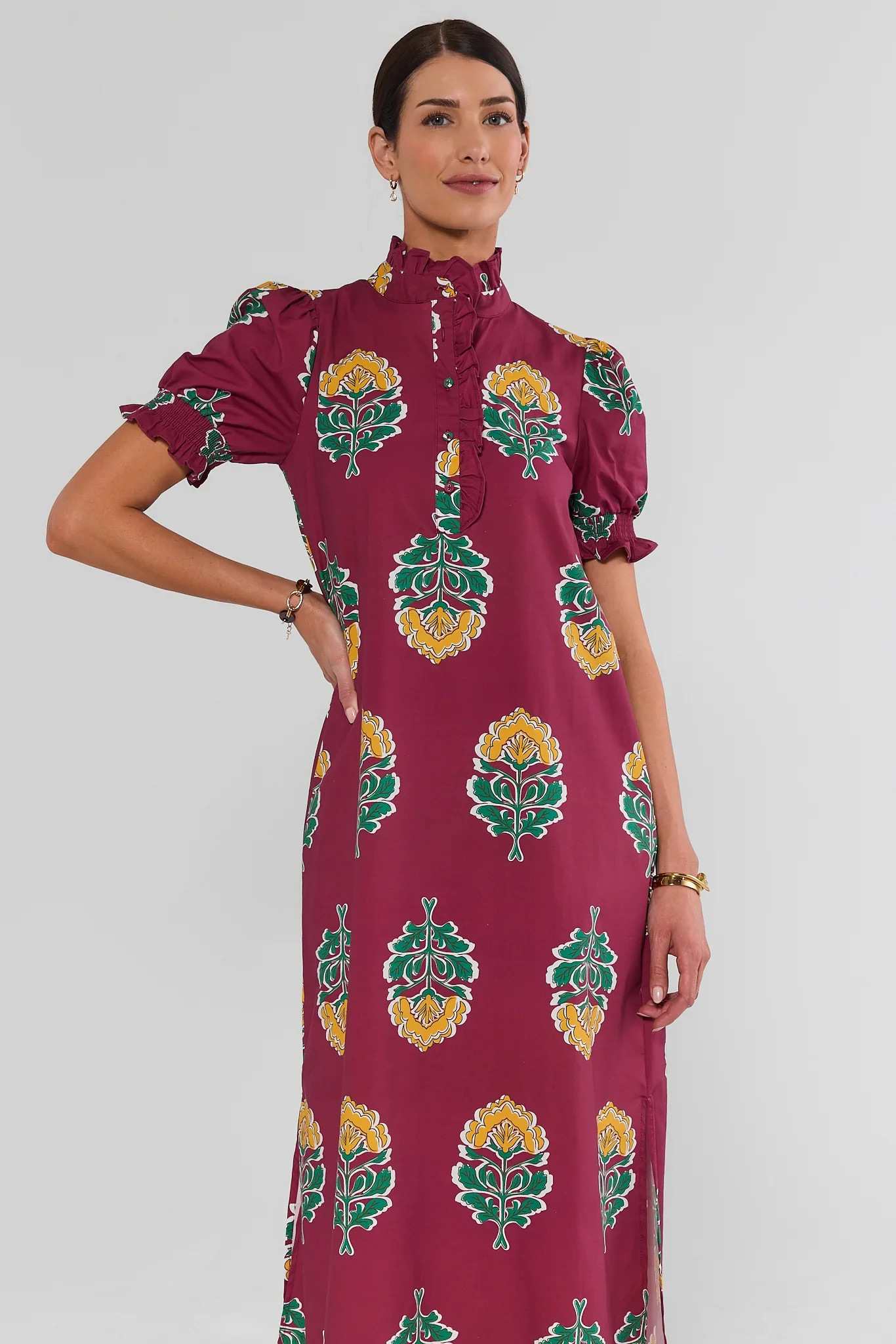 Red Floral Print Maxi Dress | Avara