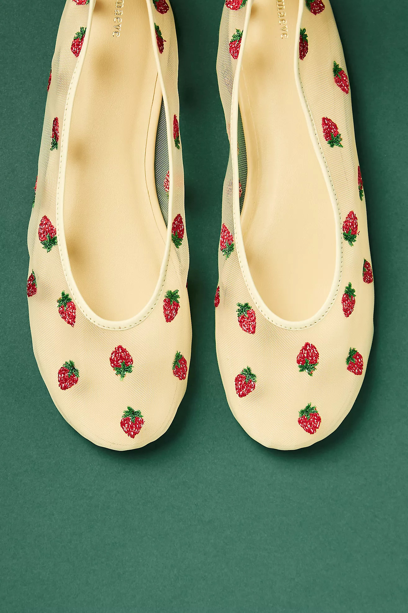 Maeve Embroidered Mesh Flats | Anthropologie (US)