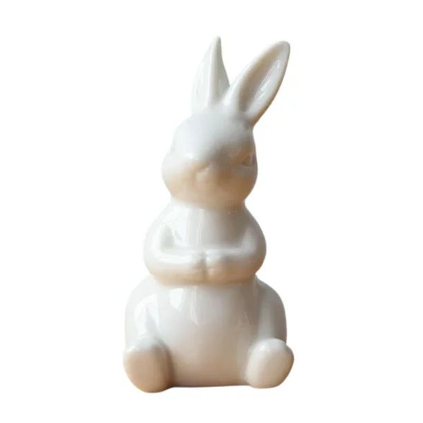 Miniature Rabbit Figurine White Easter Bunny Statue Bookshelf Decor Ornament 4.8x9.5cm - Walmart.... | Walmart (US)
