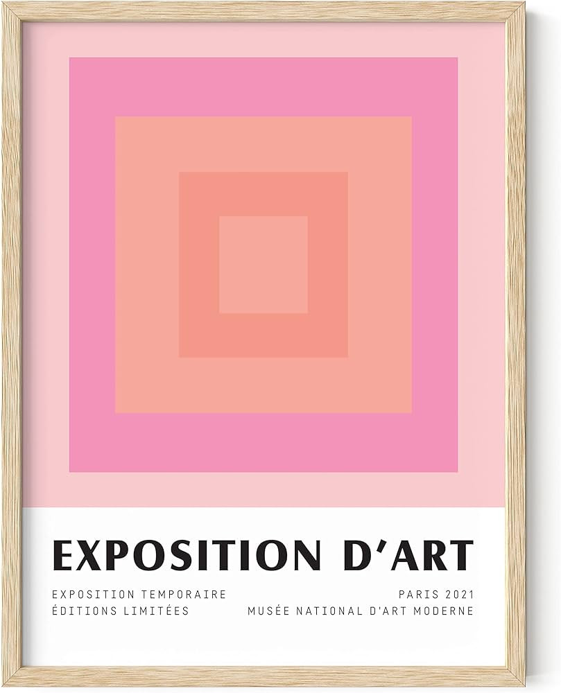 HAUS AND HUES Geometric Wall Art Prints Framed, Pastel Room Decor Aesthetic Pink Pictures Wall D... | Amazon (US)