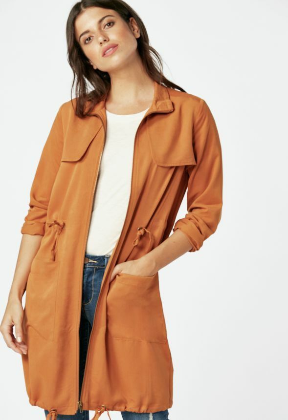 JustFab Parkas & Puffers Longline Utility Jacket Womens Orange Size XS | JustFab