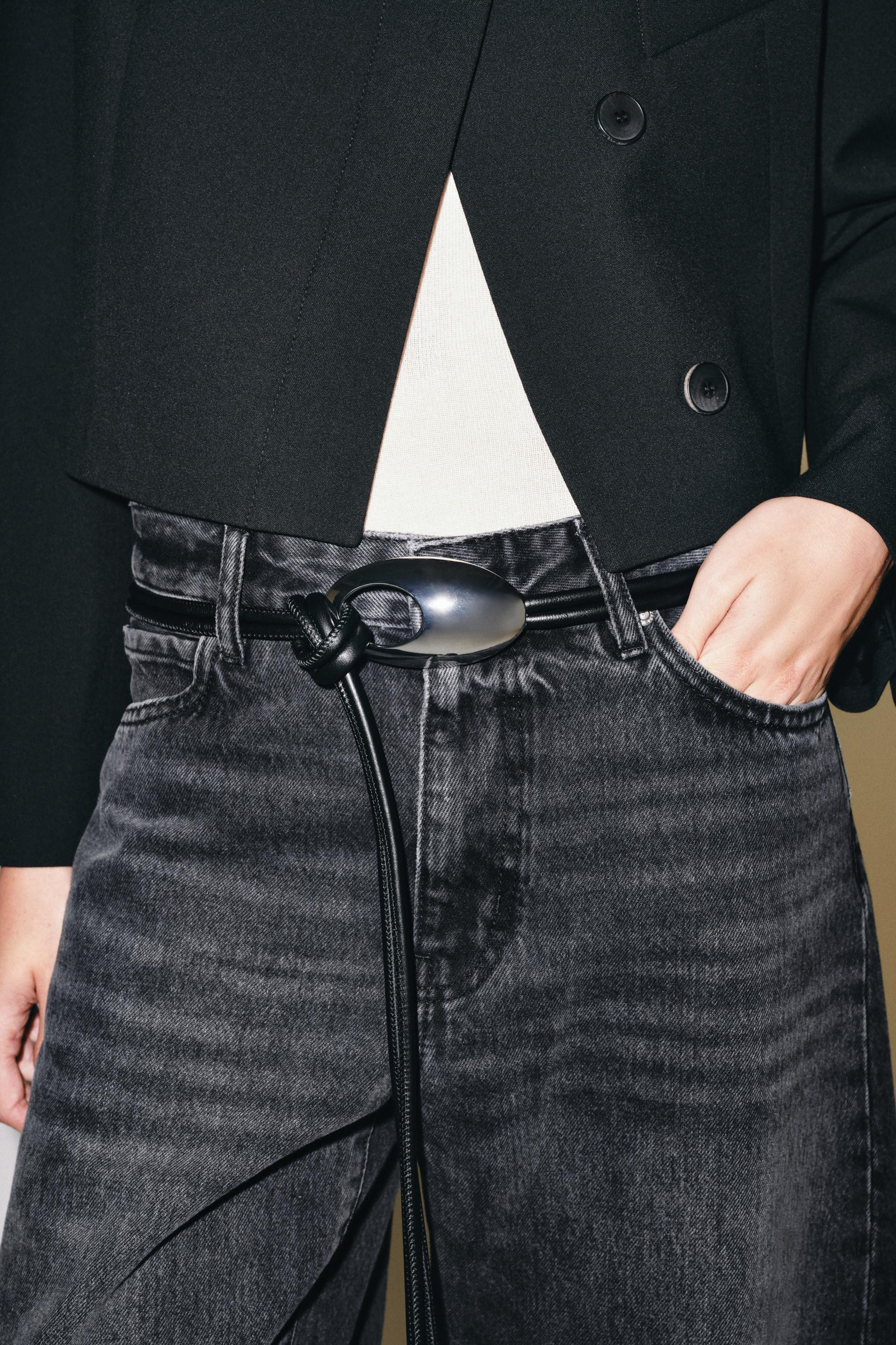 Zara - Cowboy Leather Belt - Women - Black - Women | Zara US