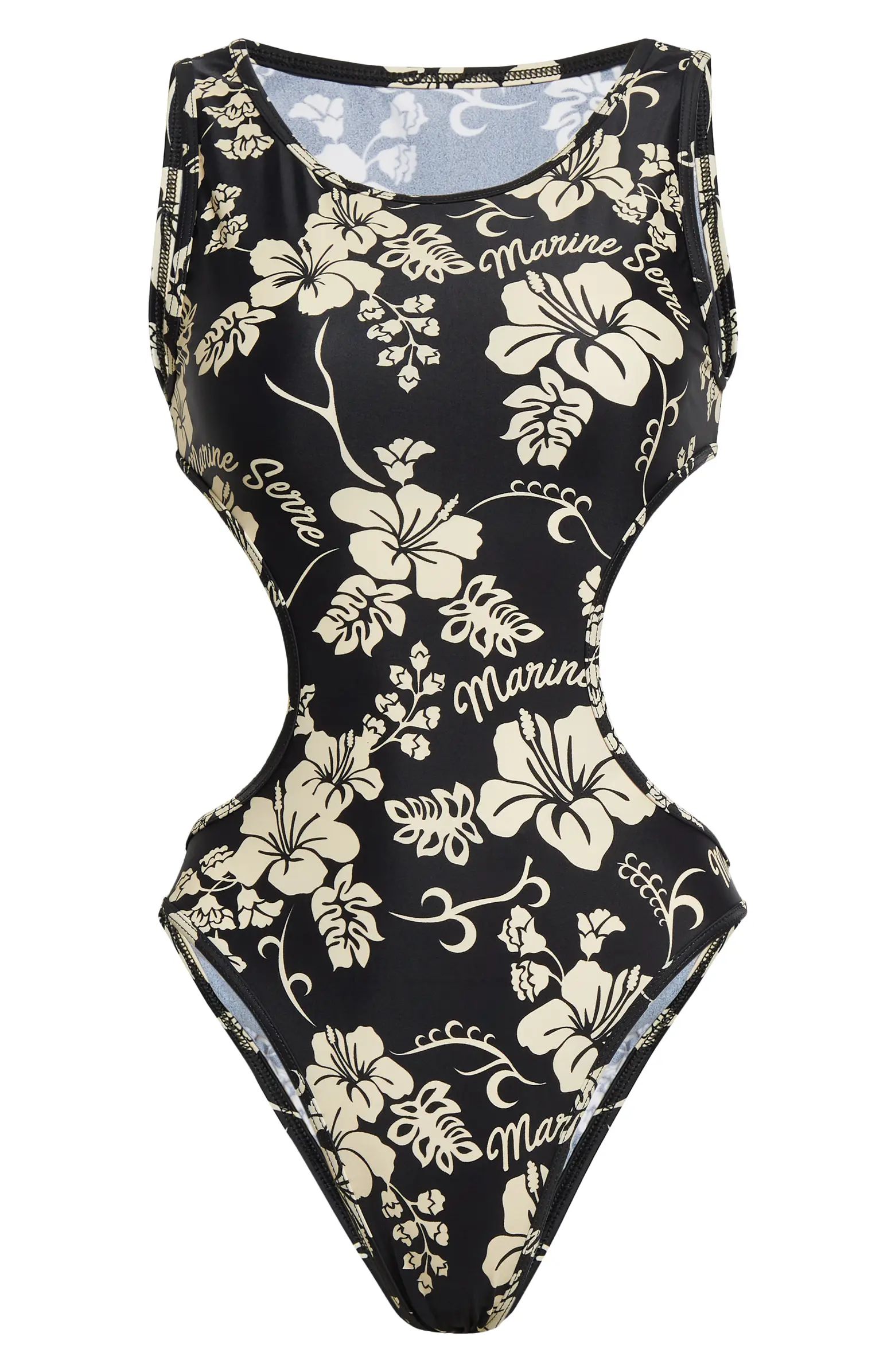 Marine Serre Cutout Active Jersey One-Piece Swimsuit | Nordstrom | Nordstrom
