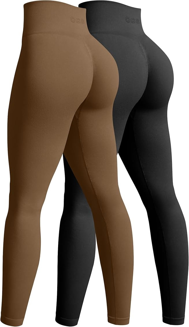 OQQ Women's 2 Piece Yoga Legging Seamless Workout High Waist Butt Liftings Athletic Leggings | Amazon (US)