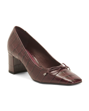 Made In Brazil Leather Arissa Block Pumps | TJ Maxx