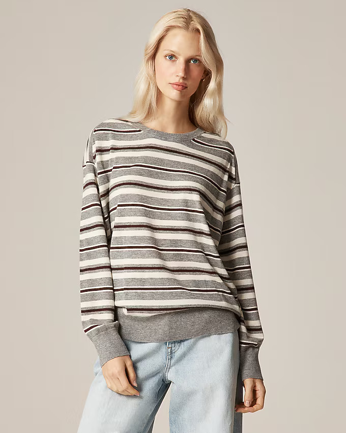 Featherweight cashmere relaxed crewneck sweater | J. Crew US