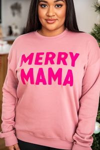Merry Mama Mauve Graphic Sweatshirt | Pink Lily