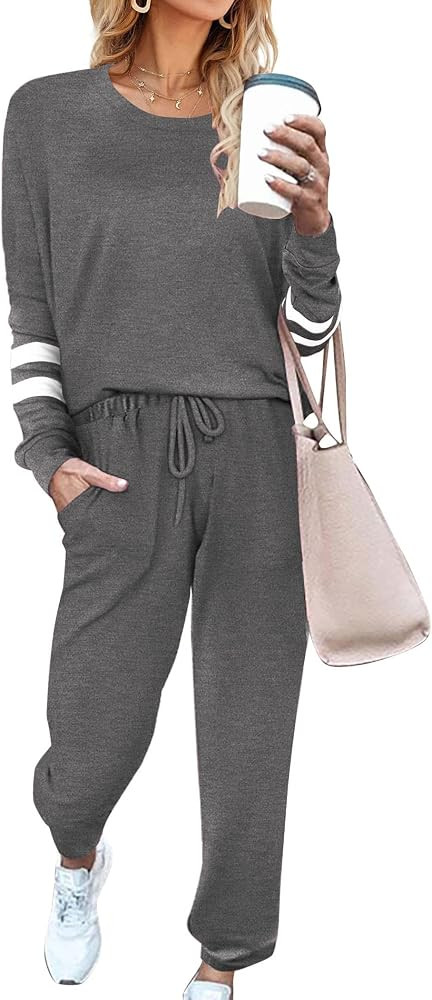 Ekouaer Sweatsuits Womens Loungewear Set Tracksuit Long Sleeve Pajamas Set | Amazon (US)