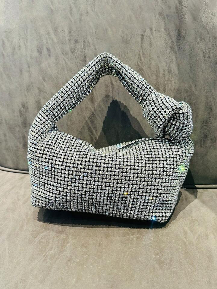 Bling Rhinestone Handbag With A Knot For Evening Wear, Also Comes With Diamonds And Hardware | SH... | SHEIN
