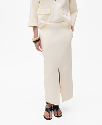 Women's Slit Detail Cotton Skirt | Macy's