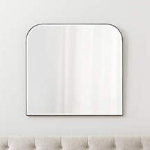 Edge Black Arch Wall Mirror 36"x34" + Reviews | Crate & Barrel | Crate & Barrel