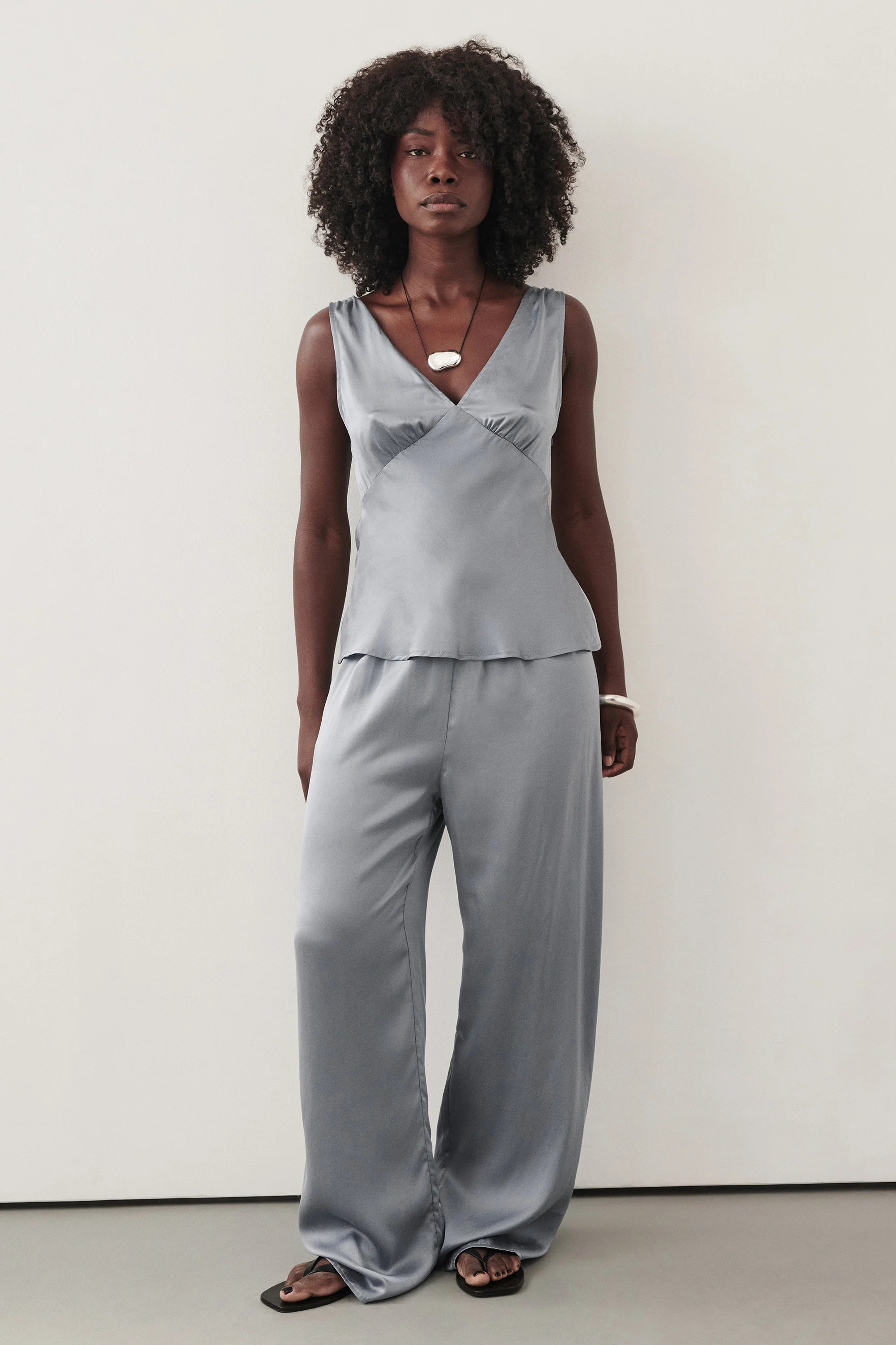 PERCY DUSTY BLUE SILK PANT | DISSH