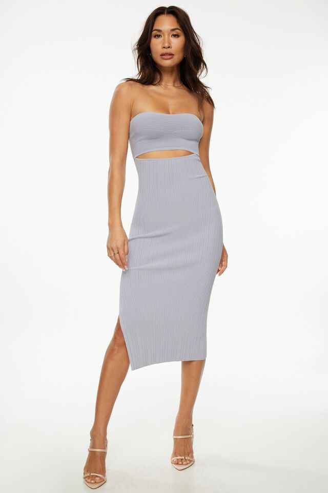 Cutout Tube Midi Dress | Dynamite Clothing