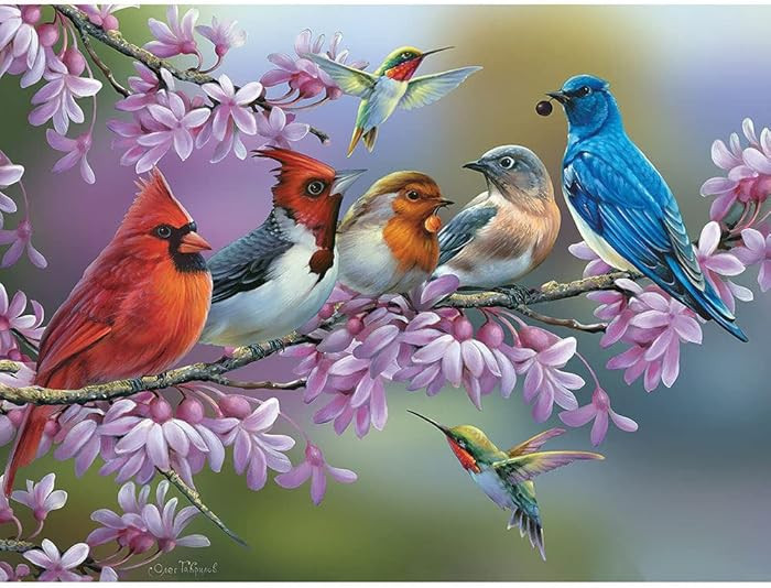 Bits and Pieces – 500 Piece Jigsaw Puzzle for Adults – Birds On A Flowering Branch - Cardinal... | Amazon (US)