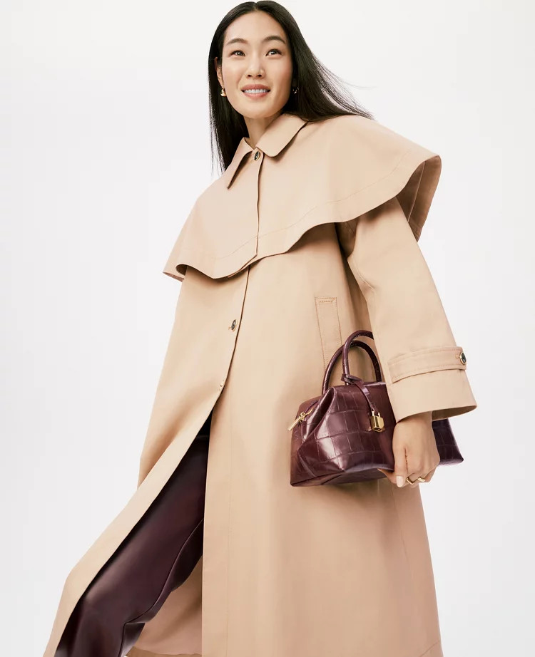Removable Cape Trench Coat | Ann Taylor
