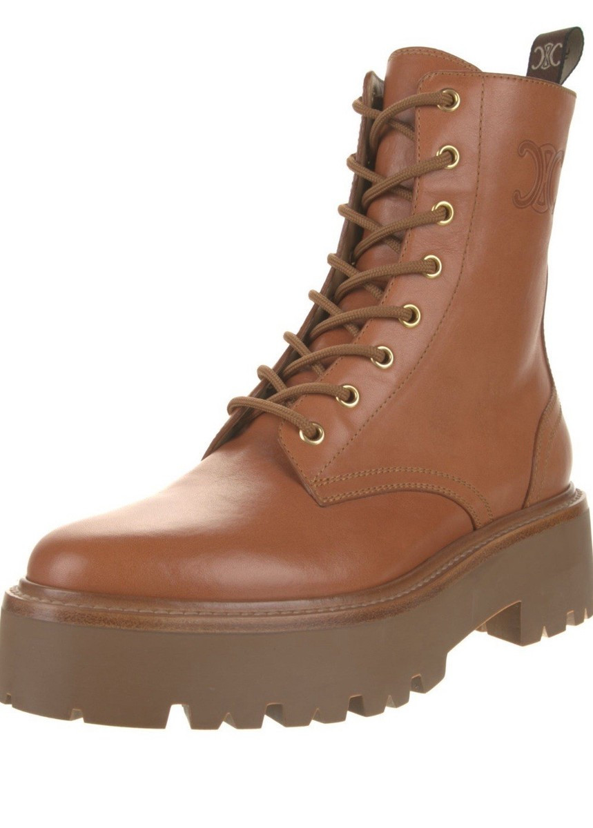 Celine Women's Tan Leather Combat Boots | eBay US