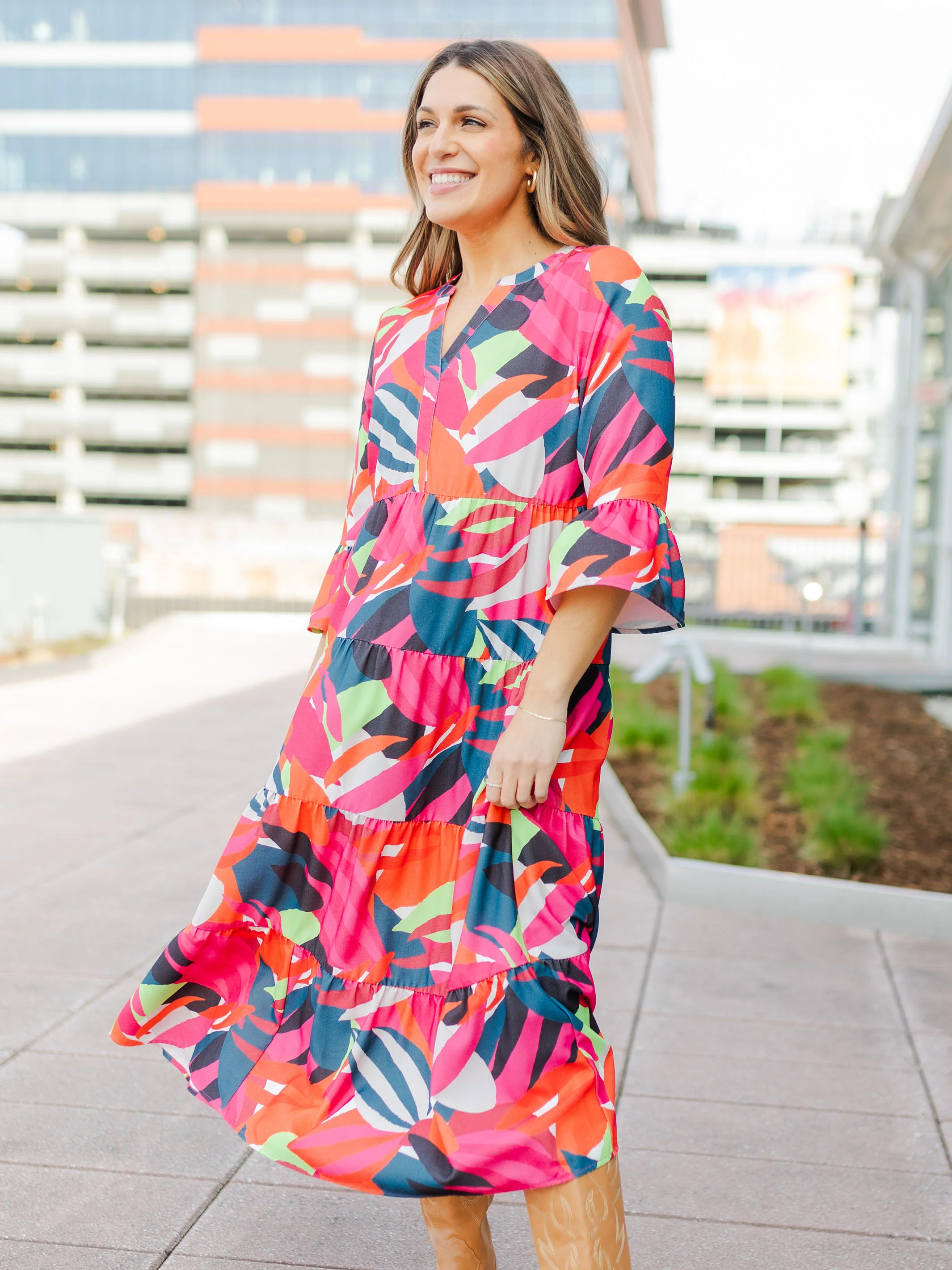 Benette Dress | Bombshell Blooms Multi | Michelle McDowell