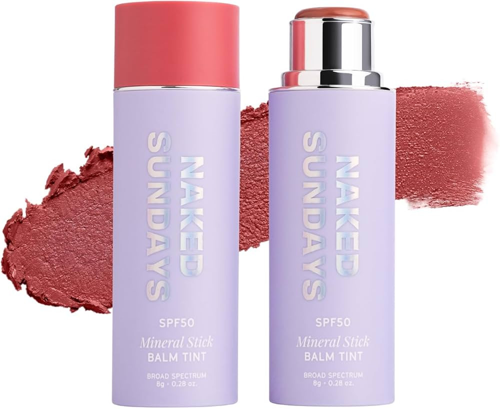 Naked Sundays SPF 50 Mineral Glow Balm – Peptide-Infused Multi-Tasking Blush Stick for Cheeks, ... | Amazon (US)
