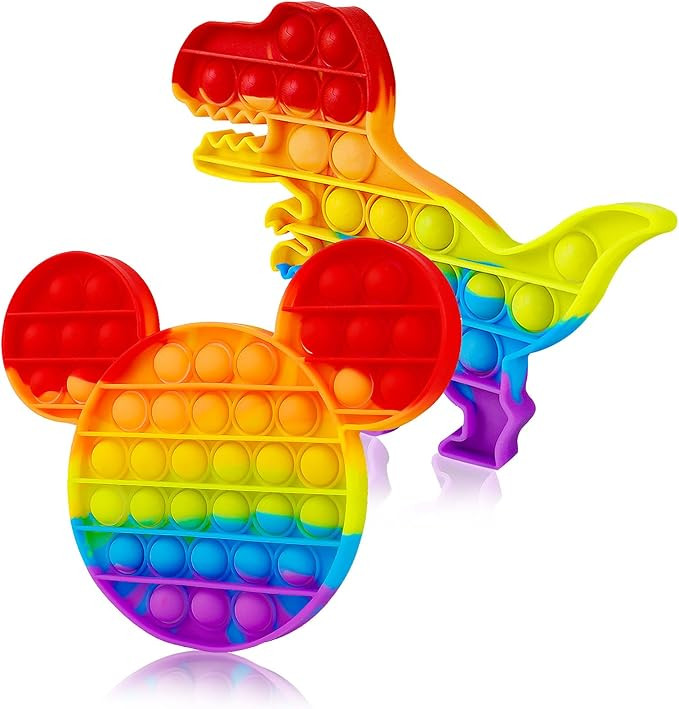 2 Packs Pop Bubble Fidget Sensory Toys, Figit Set Silicone Cute Figetget Popits Toys, Autism Spec... | Amazon (US)