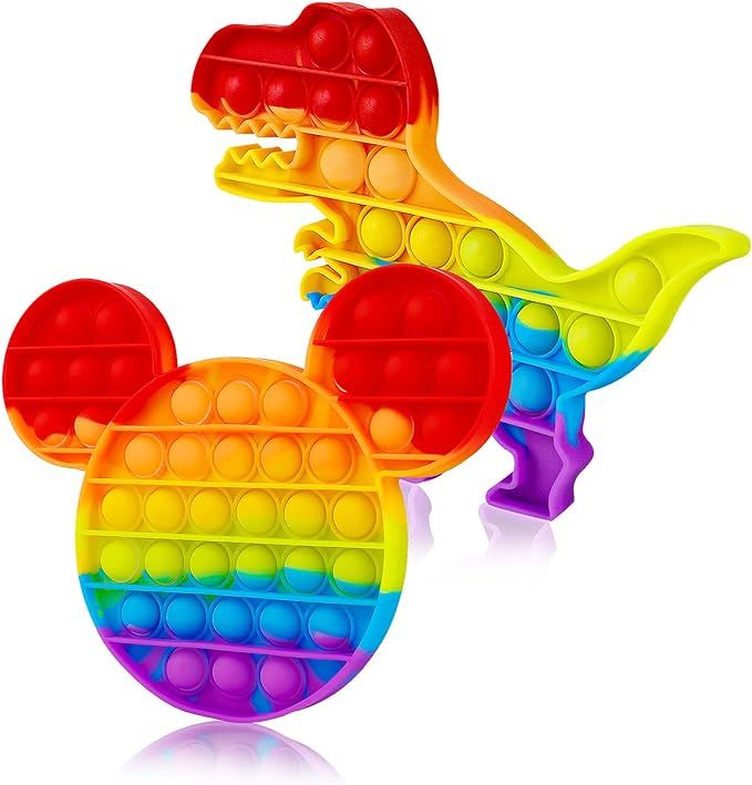 2 Packs Pop Bubble Fidget Sensory Toys, Figit Set Silicone Cute Figetget Popits Toys, Autism Spec... | Amazon (US)