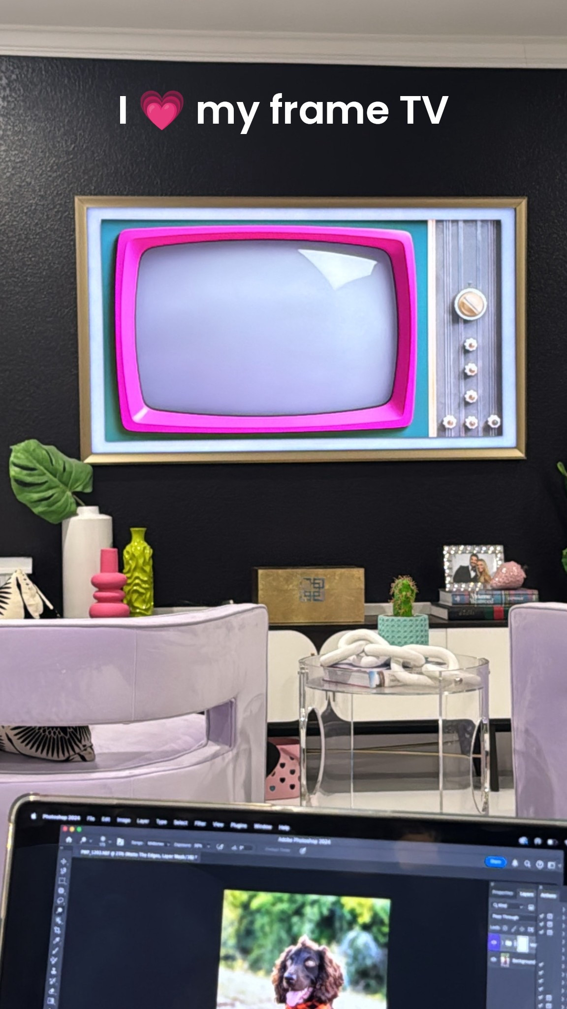 I have two of these frame TVs. I love the matte screen and having art that makes me happy when the TV is off. I buy my digital art for this TV on Etsy and change it out all the time. So fun! 

#LTKFamily #LTKHome