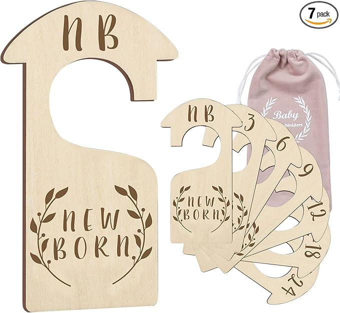 [Upgrade]Premium Wood Baby Closet Dividers Double Sided Set of 7 from Newborn to 24 Month,Baby Cl... | Amazon (US)