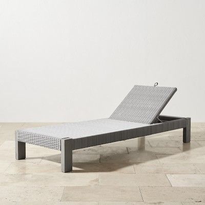 Larnaca Outdoor Grey Teak x All Weather Weave Chaise | Williams-Sonoma